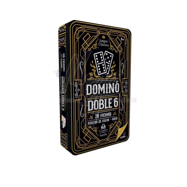 Domino Doble 6 Lata Con Ficha Colores